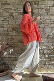 Ida Embroidered Smock Blouse Tomato /13=